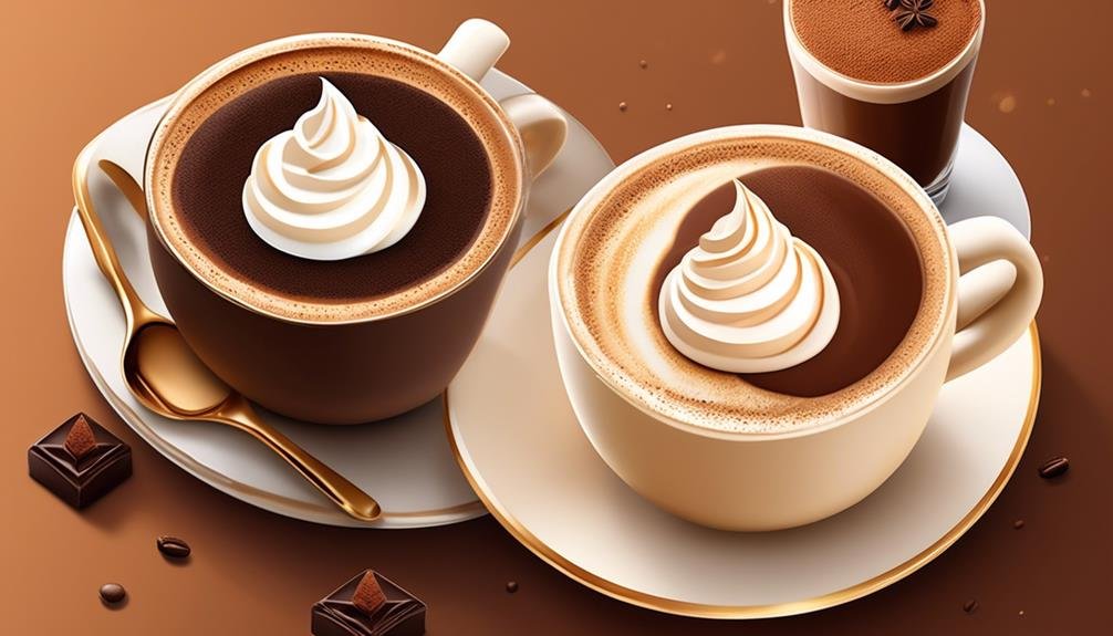 comparing cappuccino and mocha